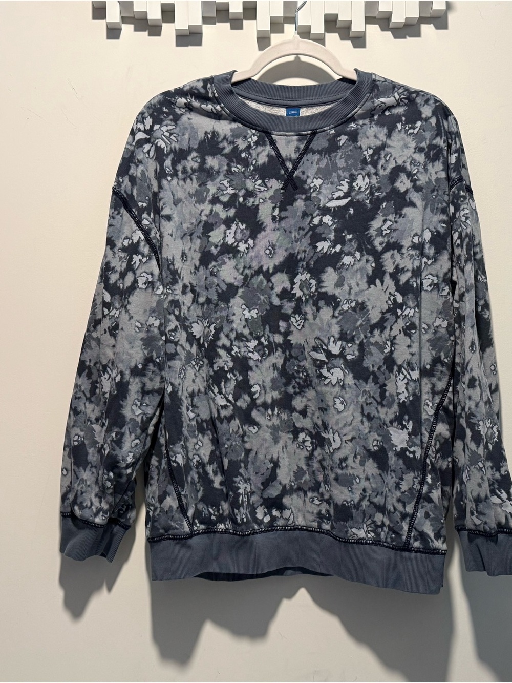 Kid’s Blue Gray Tie-Dye Crewneck Sweater
